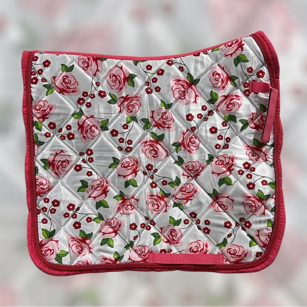 Floral Pet Blanket with Pink Trim